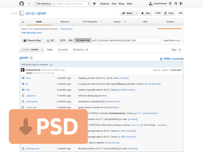GitHub UI — Free PSD