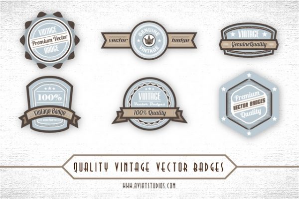 Free premium vintage vector Badges