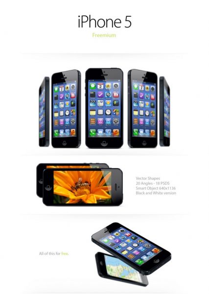 iPhone 5 Mock ups FREEMIUM