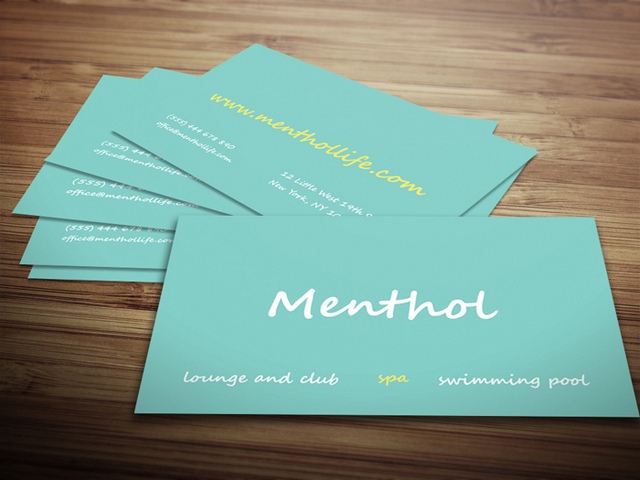 Menthol Minimal Business Card Template