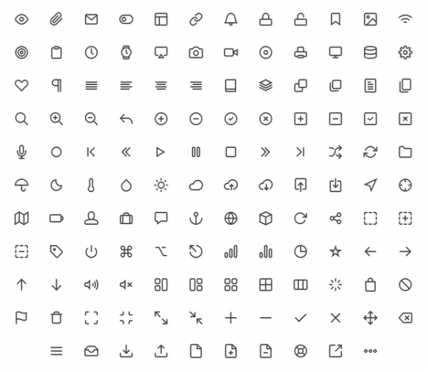 Feather icons set: 130 free simple icons